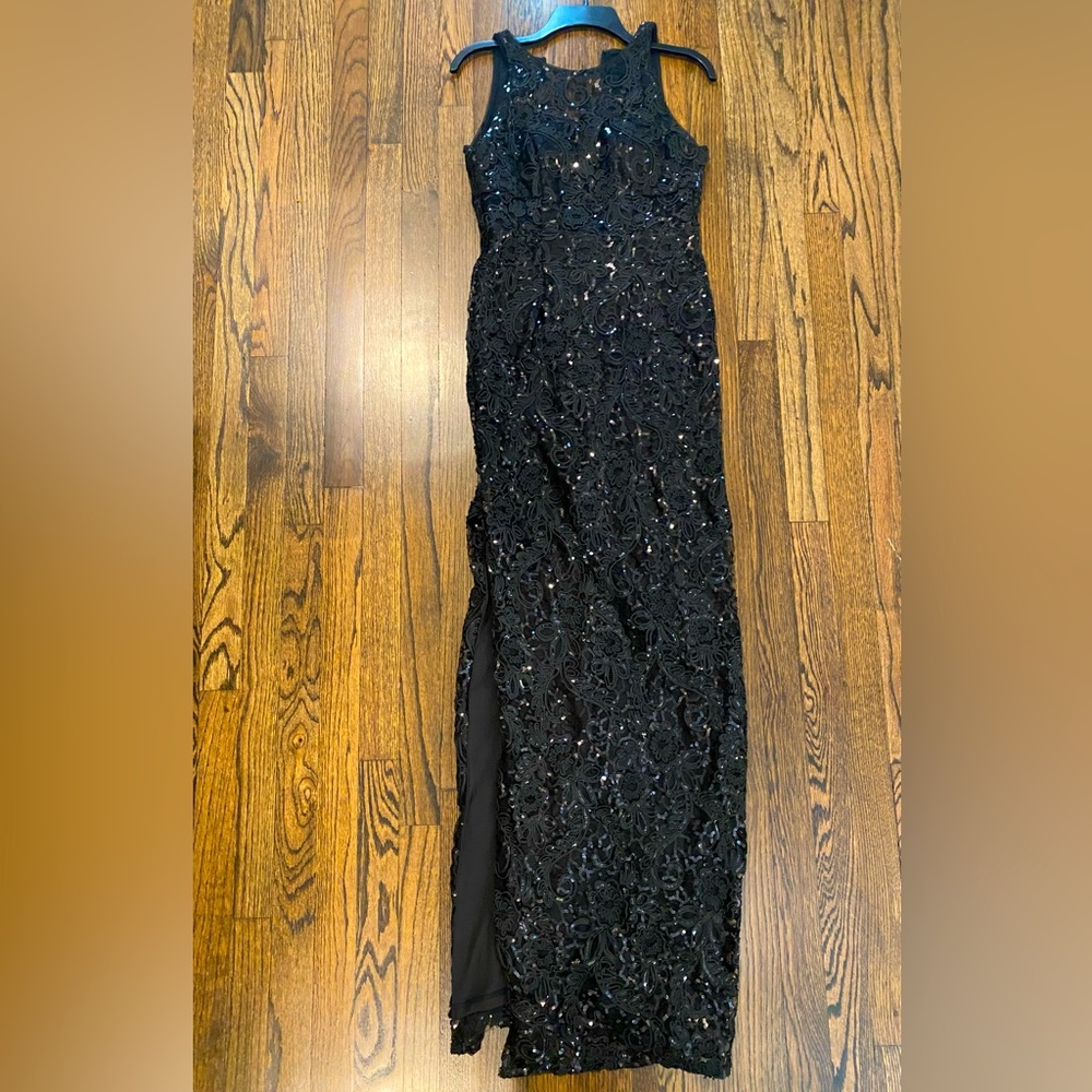 Aidan Mattox Lace & Sequin Floor Length Gown - image 1